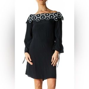 NWOT Ann Taylor Loft Off the Shoulder Embroidered Shift Dress Size Large